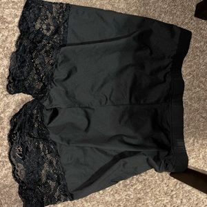 Black biker shorts with lace